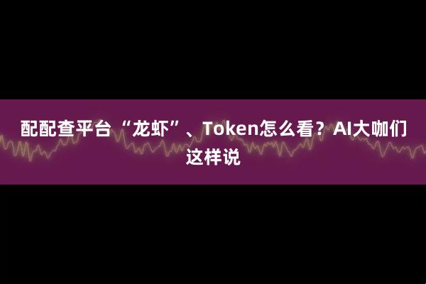 配配查平台 “龙虾”、Token怎么看？AI大咖们这样说